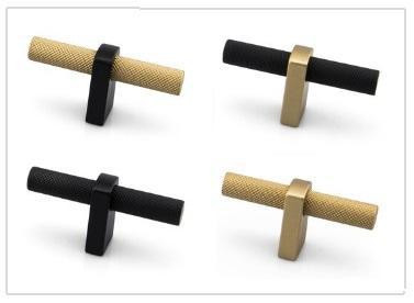 Luca Knurled Designer Pulls & T-Knob by Citterio Giulio - T-Knob, 160, 320 & 640 Pulls - Available in 4 Finishes  MHE in Cabinets & Countertops