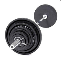 NEW 300 LBS OLYMPIC BARBELL WEIGHT SET EXERCISE 435317