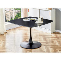 House On Tree Table Mid-century Dining Table  With Round Mdf Table Top, Pedestal Dining Table