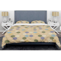 Made in Canada - East Urban Home Retro Hexagon Patternx Mid-Century Duvet Cover Set