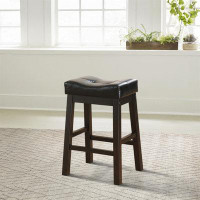 Red Barrel Studio Bezons Black And Cappuccino Upholstered Stools (Set Of 2)