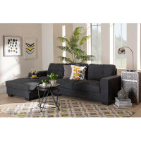 Lefancy.net Lefancy Dark Grey Fabric Upholstered Sectional Sofa with Left Facing Chaise