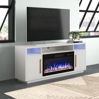 Wade Logan Avishai 70" Media Console TV Stands with Electric Fireplace