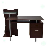 HomeViewto 51.22'' W Rectangle Stylish Desk Computer Desk with Storage Drawers and Shelf