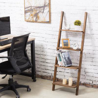 Latitude Run® 4 Tier Solid Wood Ladder Bookcase