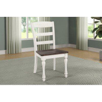 August Grove Hareem Ladder Back Side Chair in White/Brown