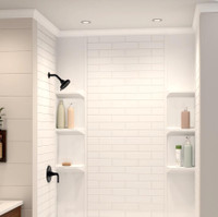 Acrylic 5mm Shower Wall Surround 60x36x80 Comes in 5 Patterns and 3 Corner Shelf Options ( 5 Pieces )