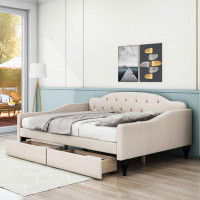 GoBeyondFurniture Full 2 Drawers Upholstered Daybed
