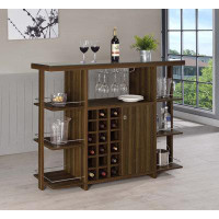 Wrought Studio Aadil Open Shelf Bar Cabinet with Wine Storage