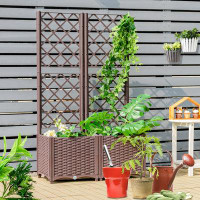Arlmont & Co. Arlmont & Co. Raised Garden Bed W/trellis Planter Box For Climbing Plants 32'' X 16'' X 53''