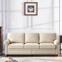 Charlton Home Aldwon 82'' Wide Rolled Arm Sofa with Nailhead Trim