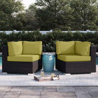 Sol 72 Outdoor™ Convene Wicker Rattan Outdoor Patio Sectional Sofa Corner Seat