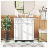 Ebern Designs Modern Bathroom Vanity Cabinet With Easy-To-Clean Resin Integrated Sink
