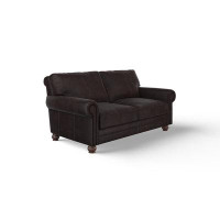 Leather Creations Charleston 82'' Genuine Leather Rolled Arm Loveseat CAL117 Compliant Loveseat