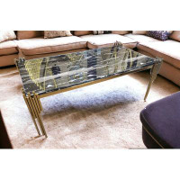 One Allium Way Infinity Black And White Marble Coffee Table