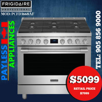 Frigidaire PCFD3668AF 36 Free Standing Dual Fuel Range Self Clean &amp; Convection Stainless Steel color