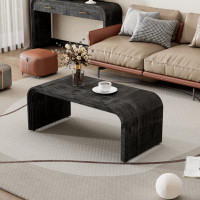 Millwood Pines Minimalist Coffee Table With Curved Art Deco Design For Living Room Or Dining Room