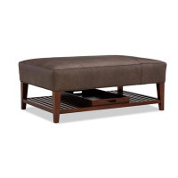 Wildon Home® Moresby 48" Wide Genuine Leather Rectangle Cocktail Ottoman with Storage