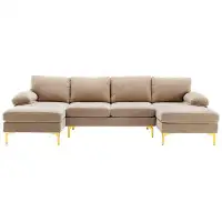 Angel Queen Modern Sectional Sofa With Metal Legs