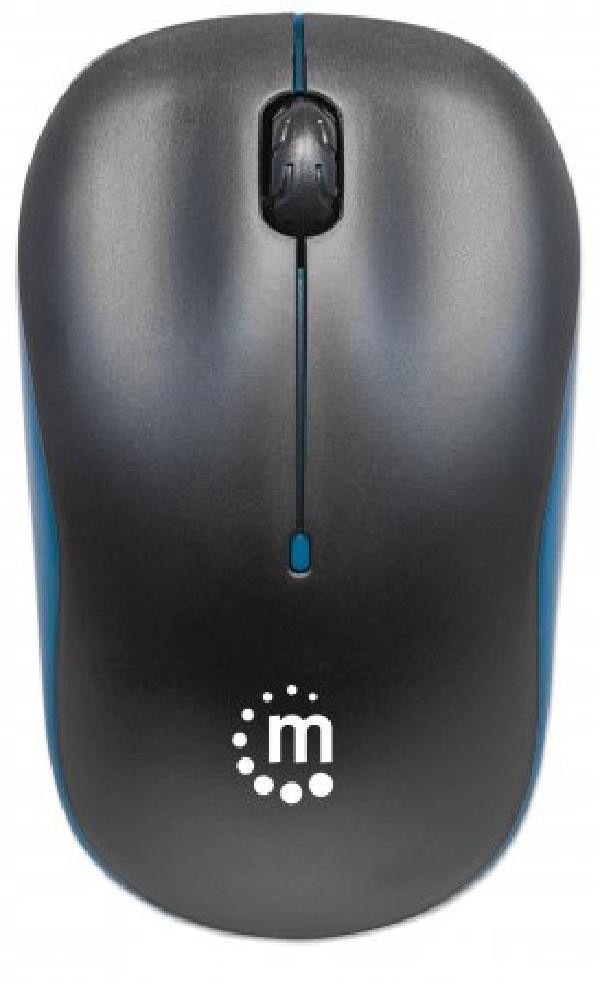 Manhattan Success Wireless Optical Mouse - USB, Three Buttons with Scroll Wheel, 1000 dpi, Blue-Black - 179416 in Mice, Keyboards & Webcams - Image 3