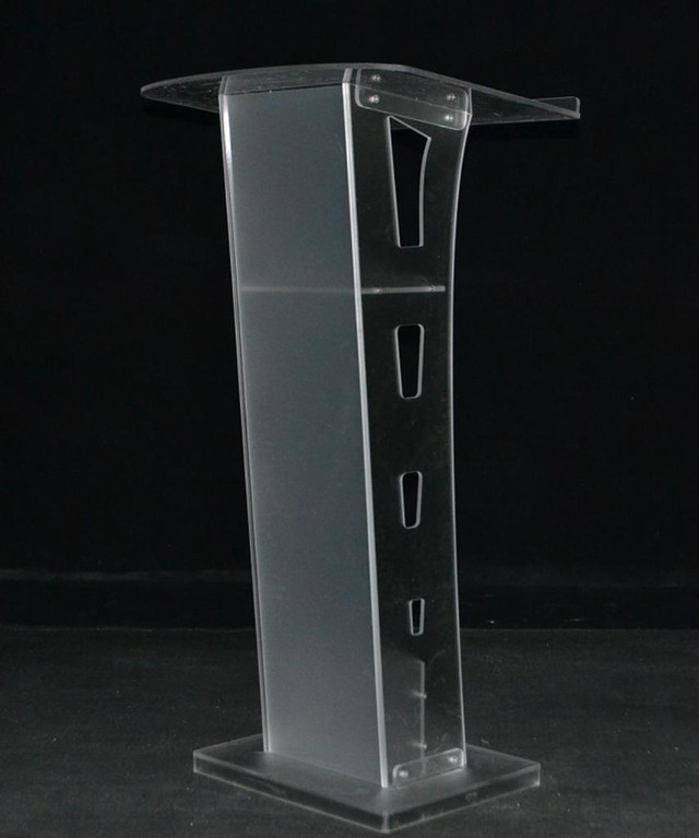 Open Box Modern Durable Clear Acrylic Podium Plexiglass Lectern Conference Church Pulpit #220395 in Other Business & Industrial in Toronto (GTA) - Image 2