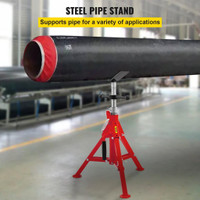 Free Fast Shipping !! V Head Pipe Stand 1/8-12 Capacity,Adjustable Height 20-37,Pipe Jack Stands 2500 lb. Load C