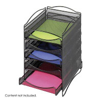 Safco Products Company Onyx Five Drawer Mesh Literature Organizer in Black