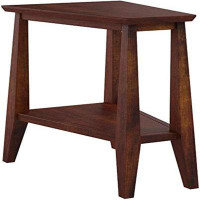 Wildon Home® Compact Wedge End Table - Durable Hardwood, Sienna Finish, Space-Saving Design