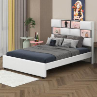 Ivy Bronx Full Size Upholstered Platform Bed With LED, Storage And USB