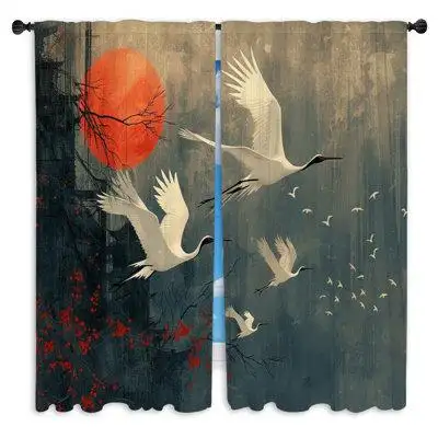 Upgrade your home decor with these Cranes window curtains printed in the USA! Great for your bedroom...
