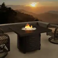 Arlmont & Co. Henley Square Aluminum LPG/NG Fire Pit