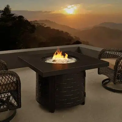 Arlmont & Co. Henley Square Aluminum LPG/NG Fire Pit