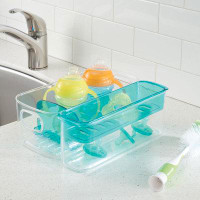 mDesign mDesign Kitchen Storage Bin for Kids Supplies, Baby Food - 3 Pieces - Clear/Blue