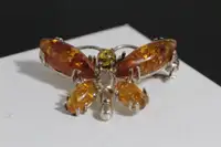 NEW WITH RECEIPT SILVER  BALTIC AMBER PENDANT-PIN COMBO FOR SALE