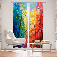 East Urban Home Lined Window Curtains 2-panel Set for Window by Lam Fuk Tim - Colourful Trees VI