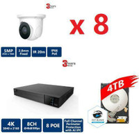Promo! EYEONET 5MP 8CH IP PACKAGE: FDNVR-63108-8P-N2+ 4TB HDD+8 PIECES CAMERA FDIP619E5W-28-S3