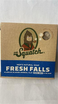 Dr. Squatch men's natural soap Fresh Falls 5 oz New in Box