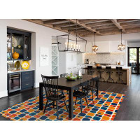 Corrigan Studio ROUNDED RECTANGLES ORANGE Kitchen Mat By Becky Bailey