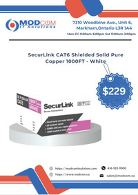 SecurLink CAT6 Shielded Solid Pure Copper 1000FT Network Bulk Cable White FOR SALE!!!