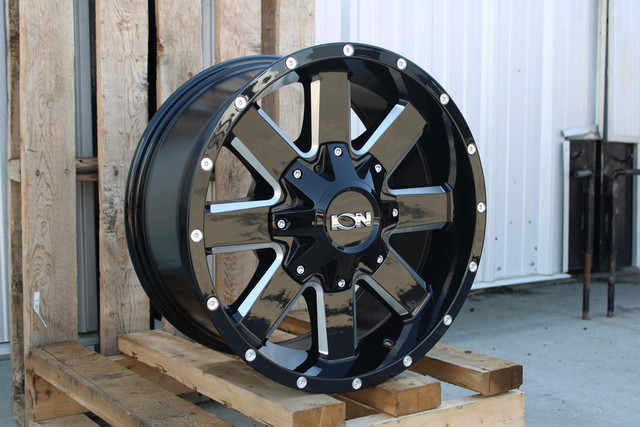 18x9 Ion 141 Satin Black Or Black And Milled Wheels 6x135 / 6x139.7 / 8x180 in Tires & Rims in Alberta