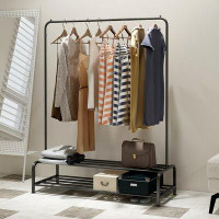Rebrilliant Clothing Garment Rack With Shelves