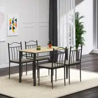 Dining table and chair set(1 table, 4 chairs) 47.25"  x 23.5"  x 30" Natural wood color