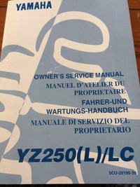 Yamaha YZ250(L)/LC Owners Service Manual