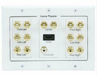 3-Gang 7.1 Surround Sound Distribution Wallplate with HDMI - White