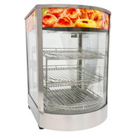 .Commercial Food Warmer 3-Tier Countertop Display Case Hot Dog 1 Pizza Tray 86-212 122060