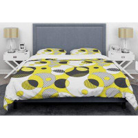 Made in Canada - East Urban Home Circular Abstract Retro Geometric I Mid-Century Duvet Cover Set