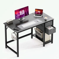 17 Stories Modern Desk with 6-Tier Drawers Storage and iron frame