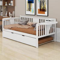 Red Barrel Studio Twin Wooden Daybed With Trundle Bed For Bedroom Living Room