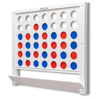 GoSports Gosports Wall Mounted Giant 4 In A Row Game - Jumbo 4 Connect Family Fun With Coins - Natural