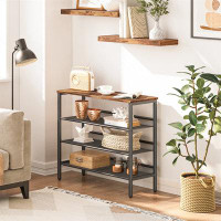 17 Stories Industrial Style 4-Tier Shoe Rack - Compact, Adjustable, Stylish - Space-Saving Solution
